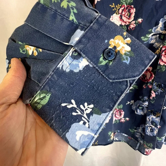 Bedford Fair Floral Button Down Long Sleeve Shirt Size Large - Picture 6 of 9